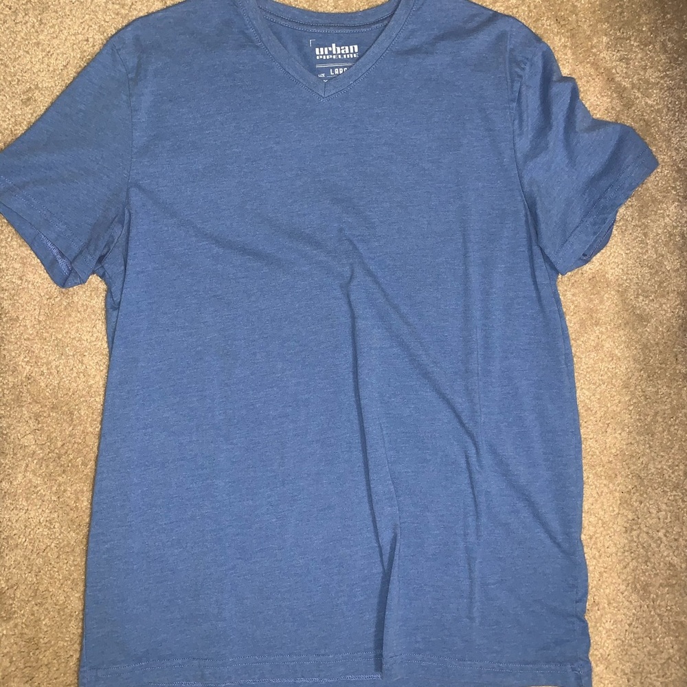 Light Blue Mens Large V-Neck